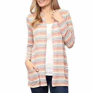 NWT Cinch Waist Cardigan Leo & Nicole Orange Strip